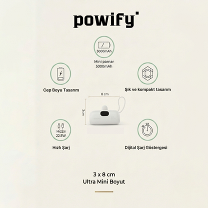 powify - Göstergeli Mini Powerbank
