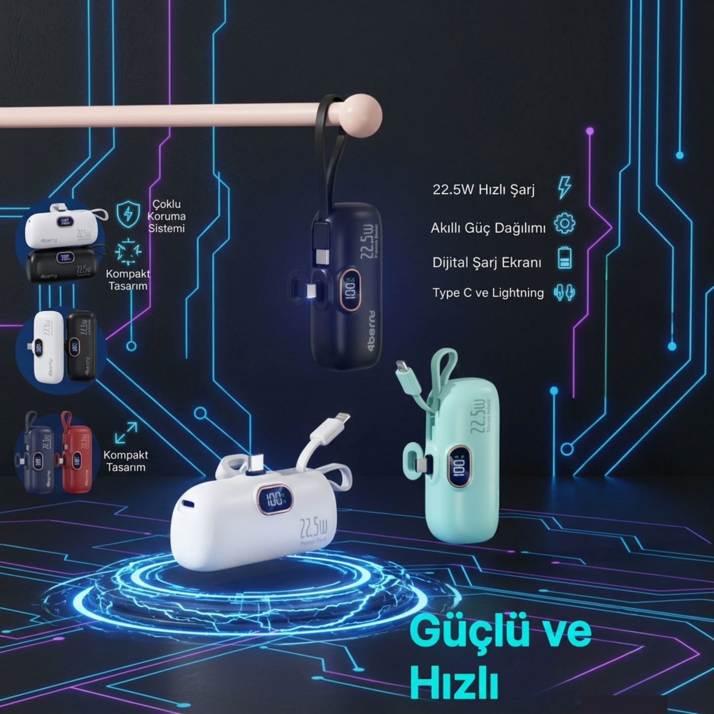 powify - Göstergeli Mini Powerbank